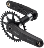 Bicycle crankset with chainring on a white background