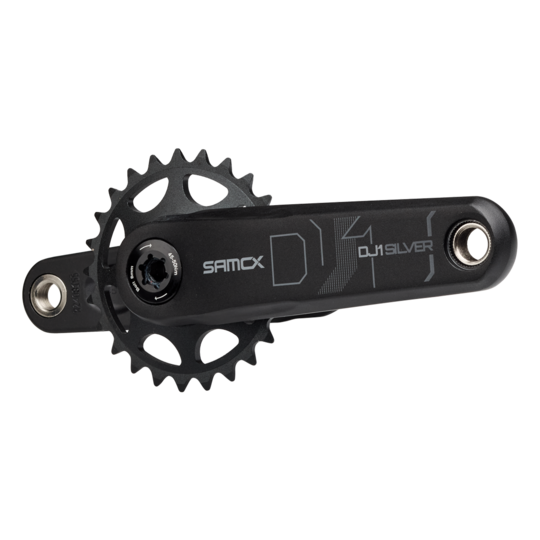 Bicycle crankset with sprocket on a white background