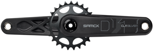 Bicycle crankset with sprocket on a white background