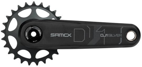 Bicycle crankset with sprocket on a white background
