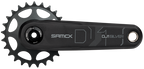 Bicycle crankset with sprocket on a white background
