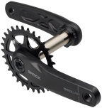 Bicycle crankset with sprocket on a white background
