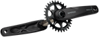 Bicycle crankset with chainring on a white background