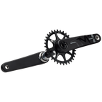 Bicycle crankset with chainring on a white background